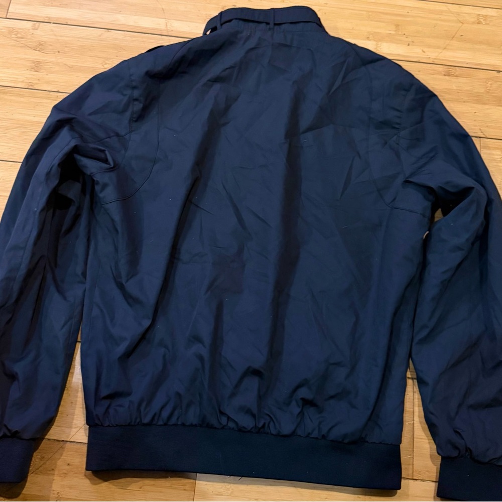 Members Only Navy Bomber Jacket with Ribbed Trim - Picture 3 of 6